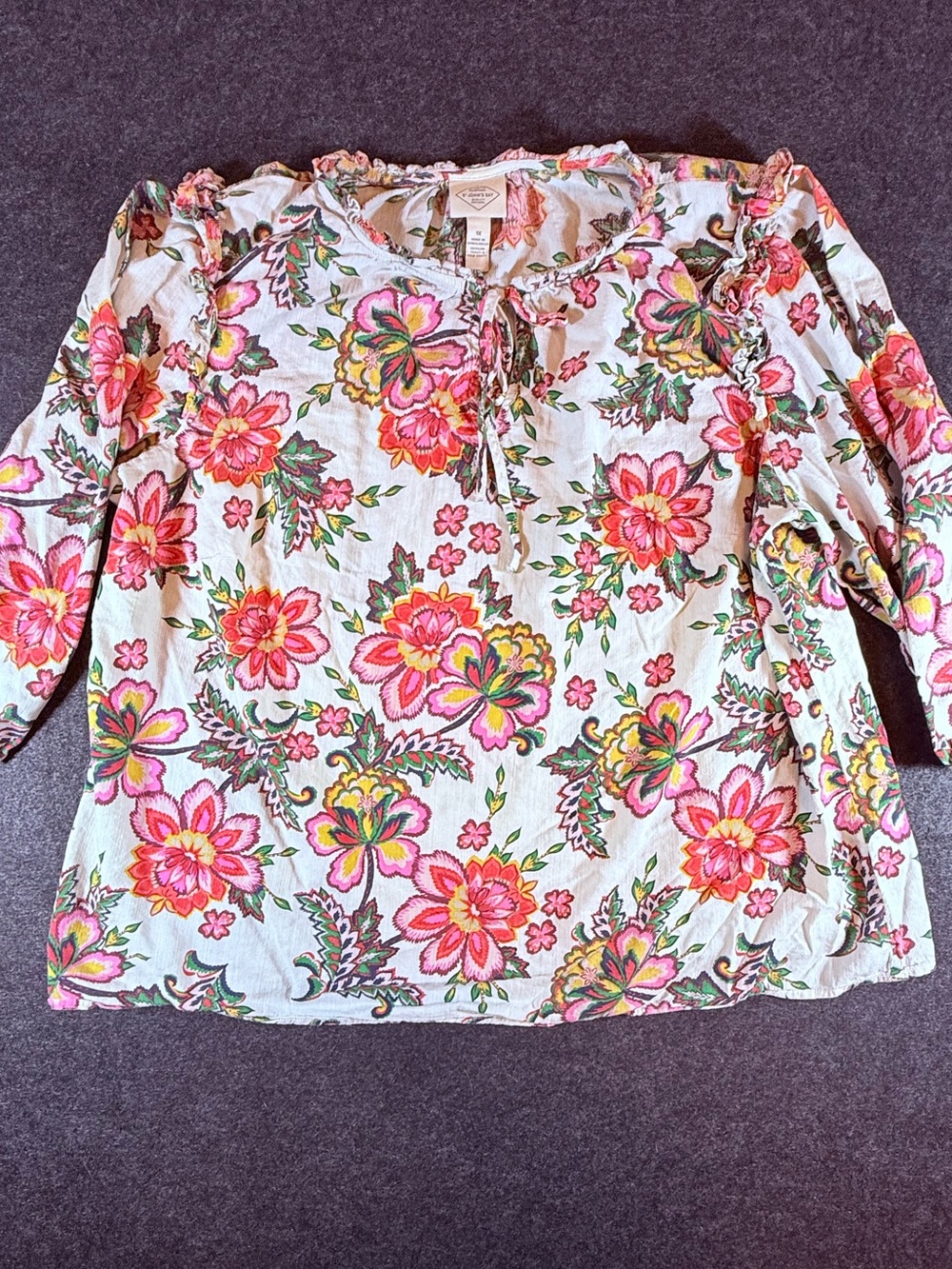 1X St. John’s Bay Floral Peasant Blouse